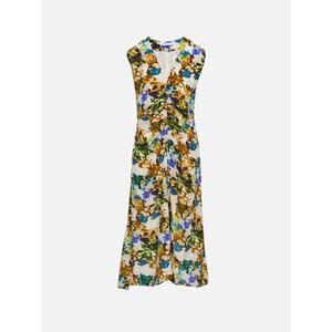 Maria Cher Pena Tora Print Midi Dress Medium